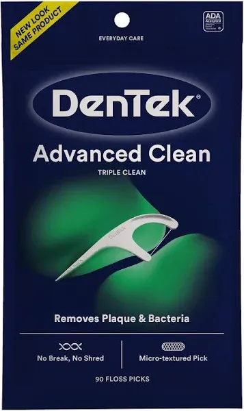 DenTek Flossers, Advanced Clean Dental Floss Picks, No Break &amp; No Shred Floss