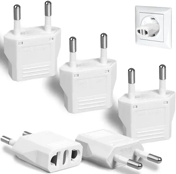 6 Pack European Plug Adapter