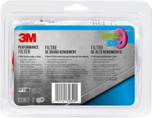 3M 2097 Filters, P100 w/ Organic Vapor Relief - Set of 2