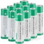 Enegitech AA Lithium Battery 16 Pack 3000mAh 1.5v Double A Long-lasing Li-Iron Battery Non-Rechargeable for Flashlight Solar Remote Control