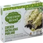 Saffron Road Chicken Enchiladas Poblano with Black Beans & Rice, Medium - 10 oz