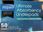 Inspire 36 x 36 Super Absorbent Bed Pads Incontinence Disposable