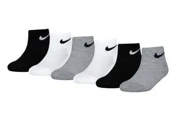 Nike Mesh Cushioned 6-Pack Little Boys Ankle Socks - White - One Size