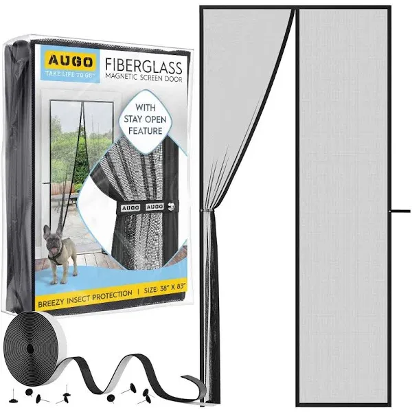 AUGO Magnetic Screen Door - Self Sealing Heavy Duty Hands Free Mesh Partition...