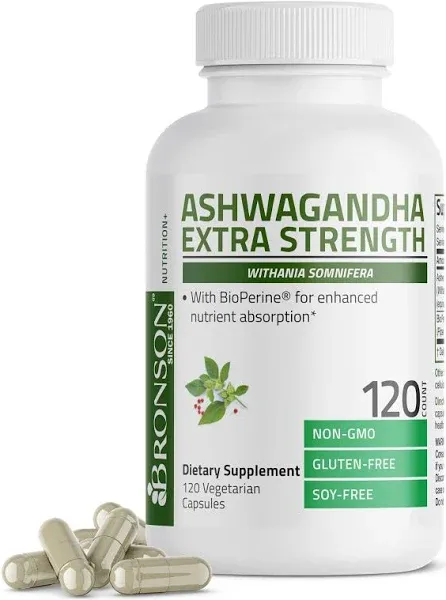 Bronson Ashwagandha Extra Strength Stress & Mood Support with BioPerine