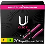 U by Kotex Click Unscented Regular & Super Tampons (6.4 oz, 15 ct)