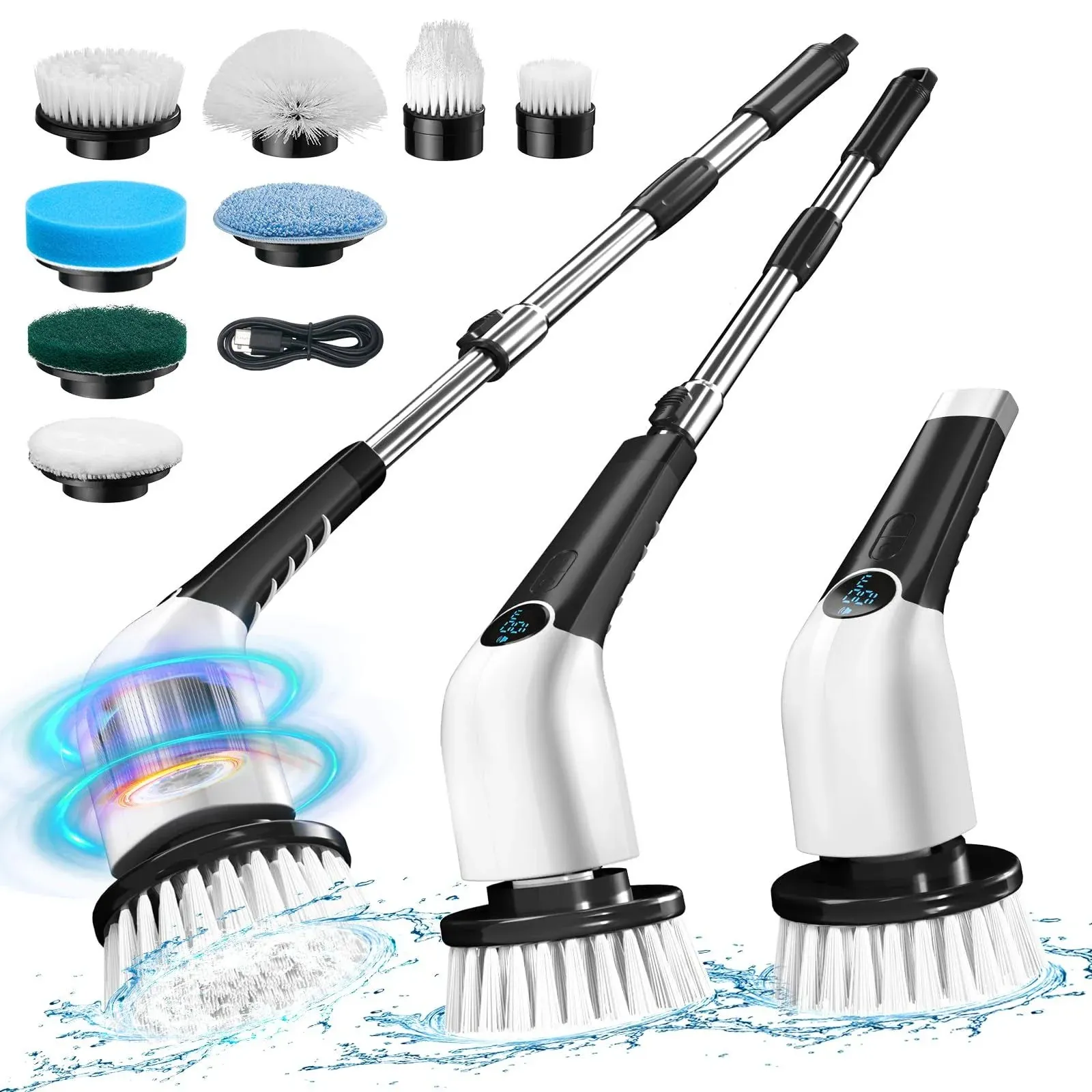 Electric Spin Scrubber, Jorking Cordless Power Scrubber Up to 420RPM Powerful ...