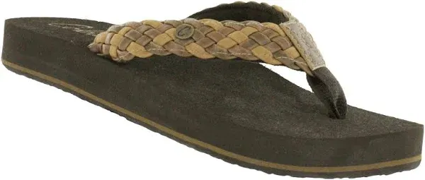 COBIAN Women&#039;s Braided Bounce Natural Flip Flop Sandal (BRB10-965)