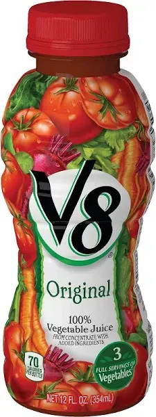 V8 Vegetable Juice, 12 Fluid Ounce -- 12 per Case.