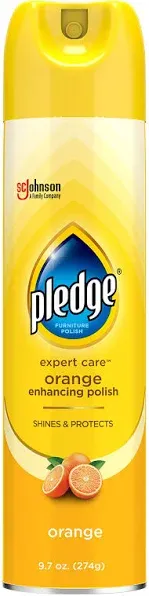 Pledge Furniture Polish, Orange Clean Scent, 9.7 oz Aerosol Spray, Each