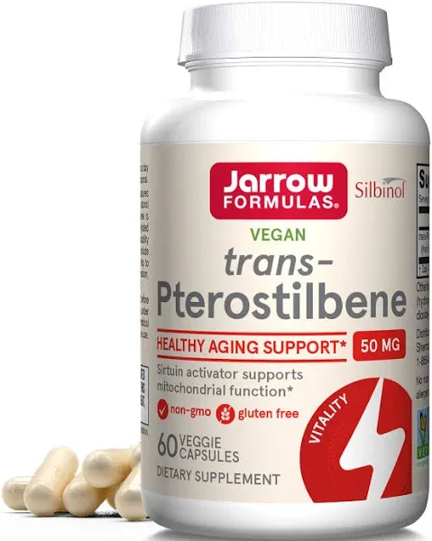 Jarrow Formulas, Trans-Pterostilbene, 50 mg, 60 Veggie Caps