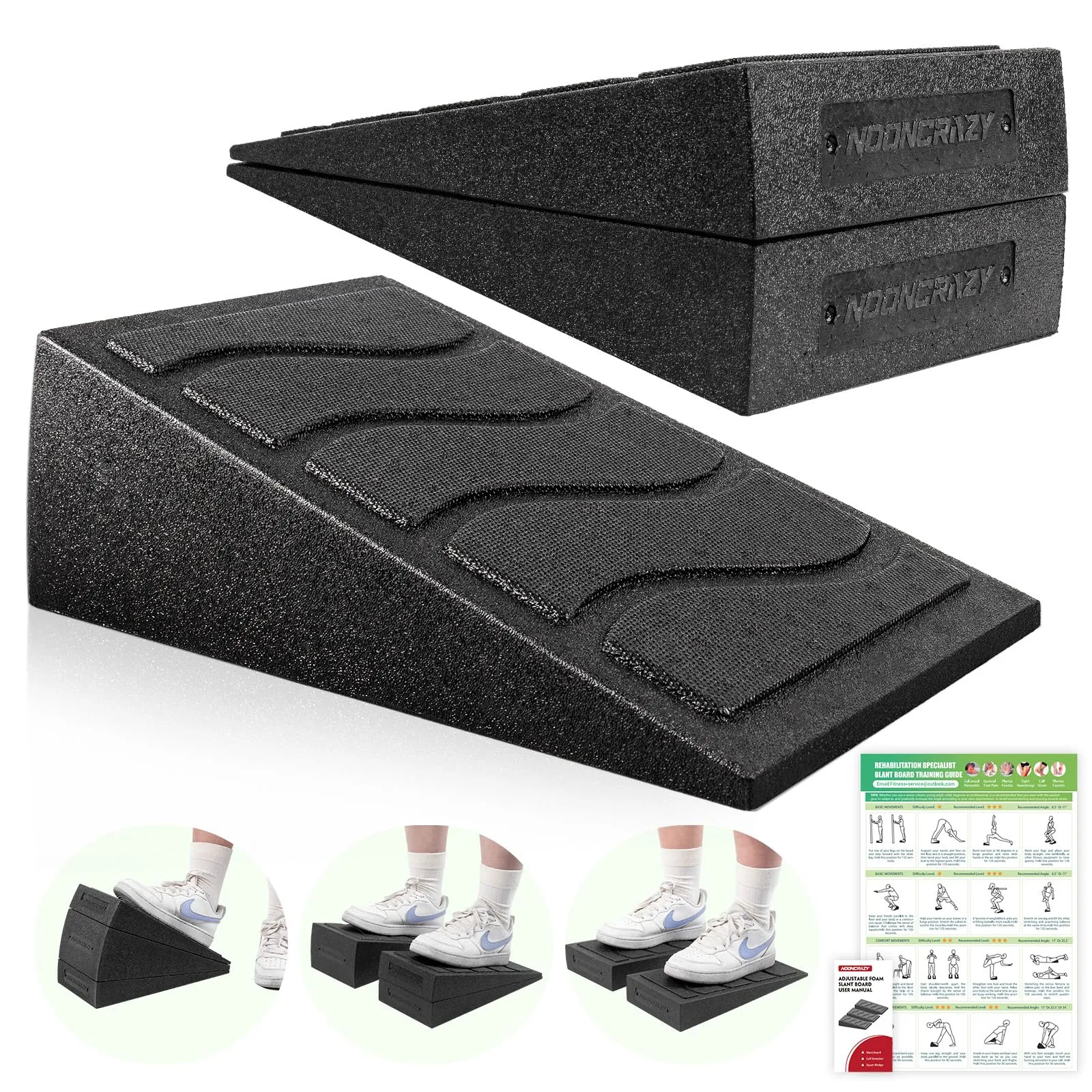 Slant Board for Calf Stretching, 5 Adjustable Angles Incline Board for Squat Wedge, 480 lbs Weight Capacity Calf Stretch Yoga Foam Wedge for Exercise, Squat, Ankle Mobility & Physical Therapy