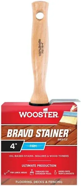 Wooster F5116-4 Bravo Stainer Bristle Brush 4"