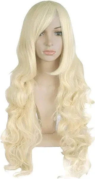 MapofBeauty 32" 80cm Long Hair Spiral Curly Cosplay Costume Wig (Light Blonde)