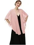 Hotshawl Womens Chiffon Shawls and Wraps, Wedding Party Shawl Scarf for Evening Dresses (Blush)