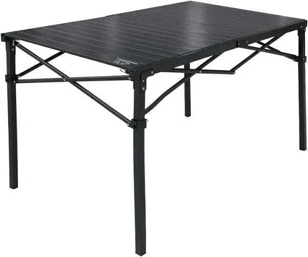 Heavy-Duty Roll-Top Table for Camping () - Portable Aluminum-Top Folding Large