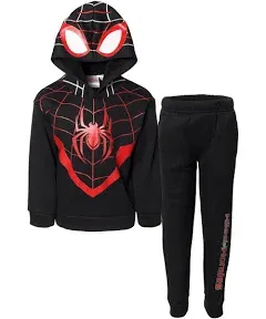 Marvel Spider-Man Miles Morales Toddler Boys Fleece Cosplay Pullover Hoodie and Pants Outfit Set 5T