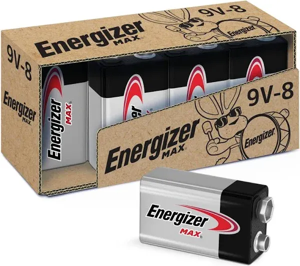 MAX 9V Batteries (4 Pack), 9 Volt Alkaline Batteries - Packaging May