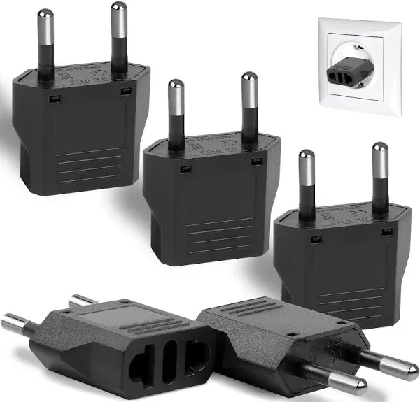 6 Pack European Plug Adapter