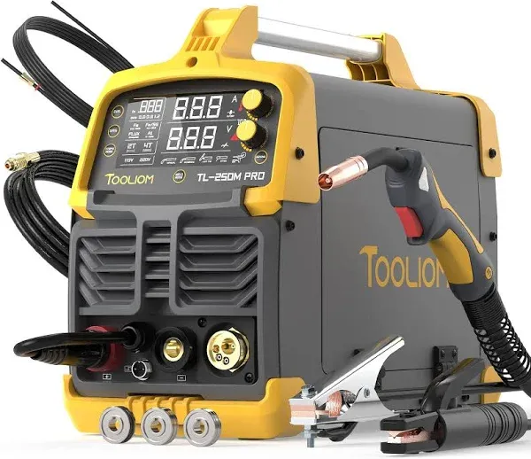 TOOLIOM Aluminum MIG Welder 250A 110V/220V Dual Voltage MIG/Lift TIG/Stick 3 in 1 Welding Machine