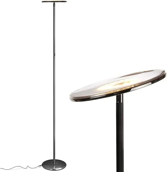 Brightech Sky LED Torchiere Super Bright Standing Floor Lamp Brushed Nickel