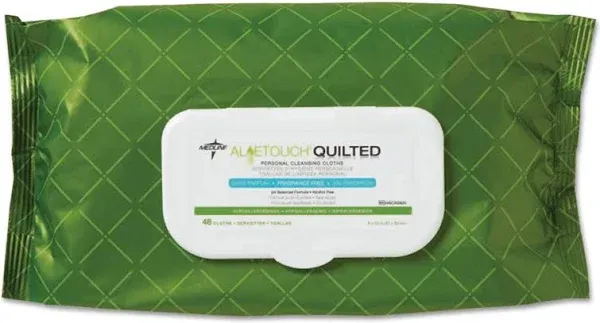 Medline FitRight Aloe Personal Cleansing Cloths Wipes Fragrance Free 48ct 8&#034;x12&#034;