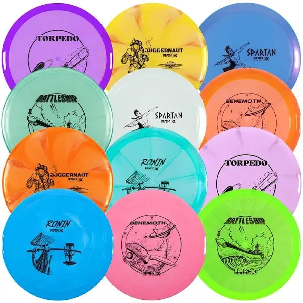 Remix Disc Golf Sport Plastic 12-Count Variety Pack - Molds and Colors May Vary