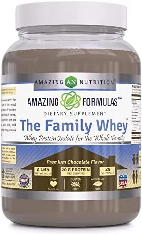 Amazing Nutrition Formulas The Family Whey Protein Powder, Chocolate Flavor, 2 Lb