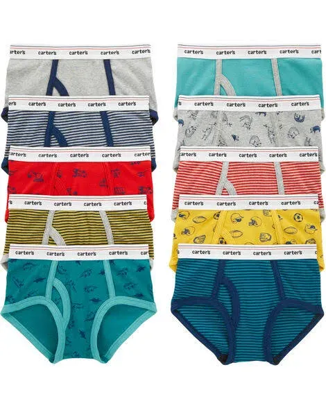 Carter's Little Boys Cotton Briefs 10 Pack