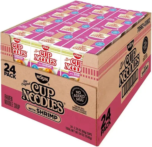 Nissin Cup Noodles Shrimp Flavor, 24 X 2.5 oz