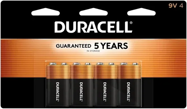 Duracell Coppertop 9V, 6LR61 Alkaline Battery - DURMN1604