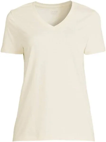 Lands' End Women's Petite Relaxed Supima Cotton V-Neck T-Shirt