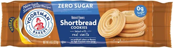 Voortman Bakery Cookies, Sugar Free, Shortbread - 8 oz