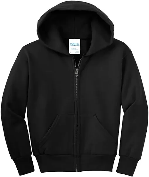 Port & Company Youth Core Fleece Full-Zip Hooded Sweatshirt