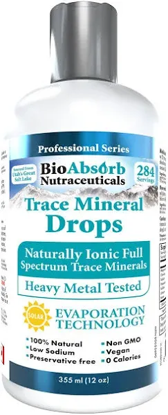 Bio absorb Trace Mineral Drops. Heavy Metal Tested. 284 Servings of Organic Trace Minerals from Concentrated Utah's GSL