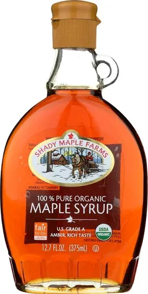 Shady Maple Farms  100 Percent Pure Organic Maple Syrup Us Grade A Dark Amber  8