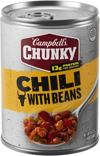 Campbell's Chunky Chili, with Beans, Roadhouse - 15.25 oz bowl