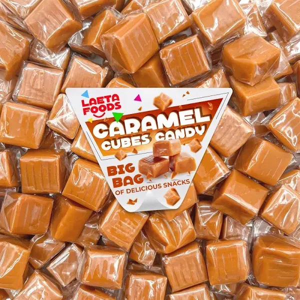 Caramel Cubes Candy, Classic Chewy Treat, Individually 1 Pound (Pack of 1) 