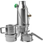 Kelly Kettle - Trekker Kettle Kit – 0.6ltr/20oz Capacity Stainless Steel Camping Kettle | Whistles When Boiled | Wood Fueled Camp Stove | For Hiking, Picnics, Fishing, Survival Gear, etc