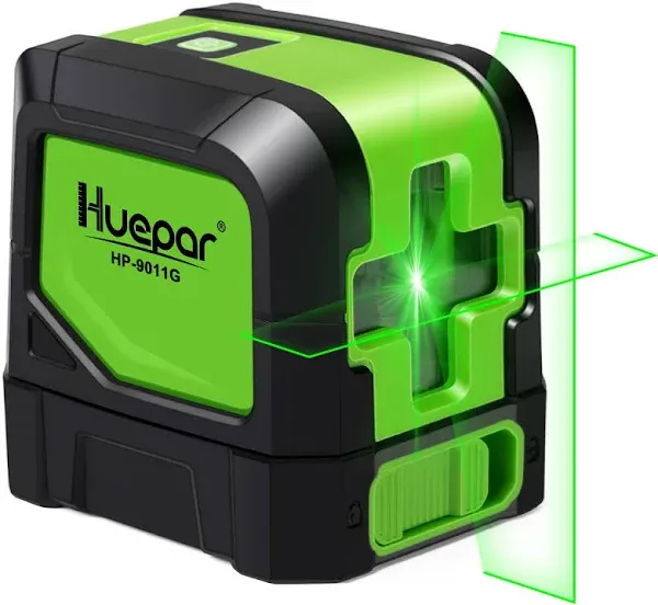 Huepar BOX-1G Laser Level High Accuracy 2 Line Green Beam Rotary Self Leveling