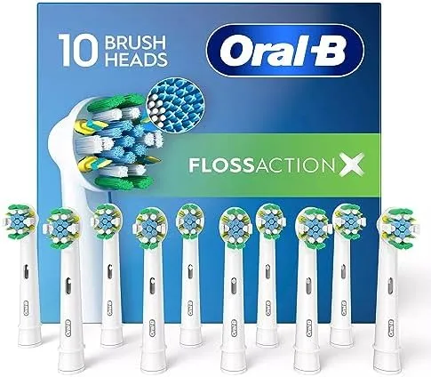 NIOB Oral-B Floss Action Replacement Electric Toothbrush Heads, 10-count