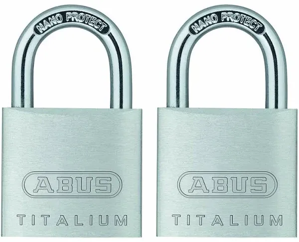 ABUS 80Ti by 40hb40 C KD Titalium Aluminum Alloy Keyed Different Padlock