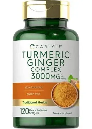 Carlyle Turmeric and Ginger Supplement 3000mg Softgels