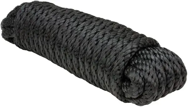 Extreme Max 3008.0001 Solid Braid MFP Utility Rope - 1/4" x 10', Black