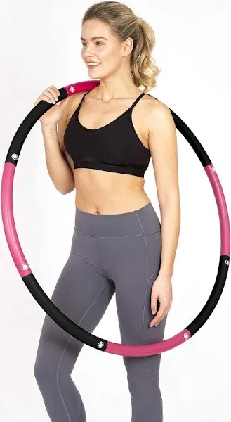 HEALTHYMODELLIFE Exercise Fitness Hoop for Adults - Easy to Spin, Premium Quality and Soft Padding Weighted Hoop - Detachable Hoops for Home & Gym Workouts