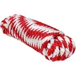 Extreme Max 3008.0154 Solid Braid MFP Utility Rope - 1/4" x 100', Red / White - 3008.0154