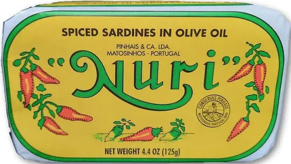 NURI Portuguese Sardines in Spiced Olive Oil - 8 Pack