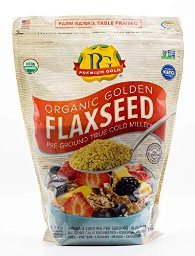 Premium Gold Golden Omega Raw Organic Flax Seed (4 lbs)