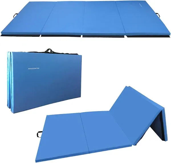 BalanceFrom All Purpose 4'x10'x2" Extra Thick High Density Anti Tear Gymnastics Gym Folding Exercise Aerobics Mats