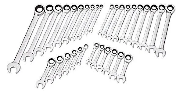 GearWrench 70032 32-Piece Combination Ratcheting Wrench Set with Stubby Wrenches and Carrying Case